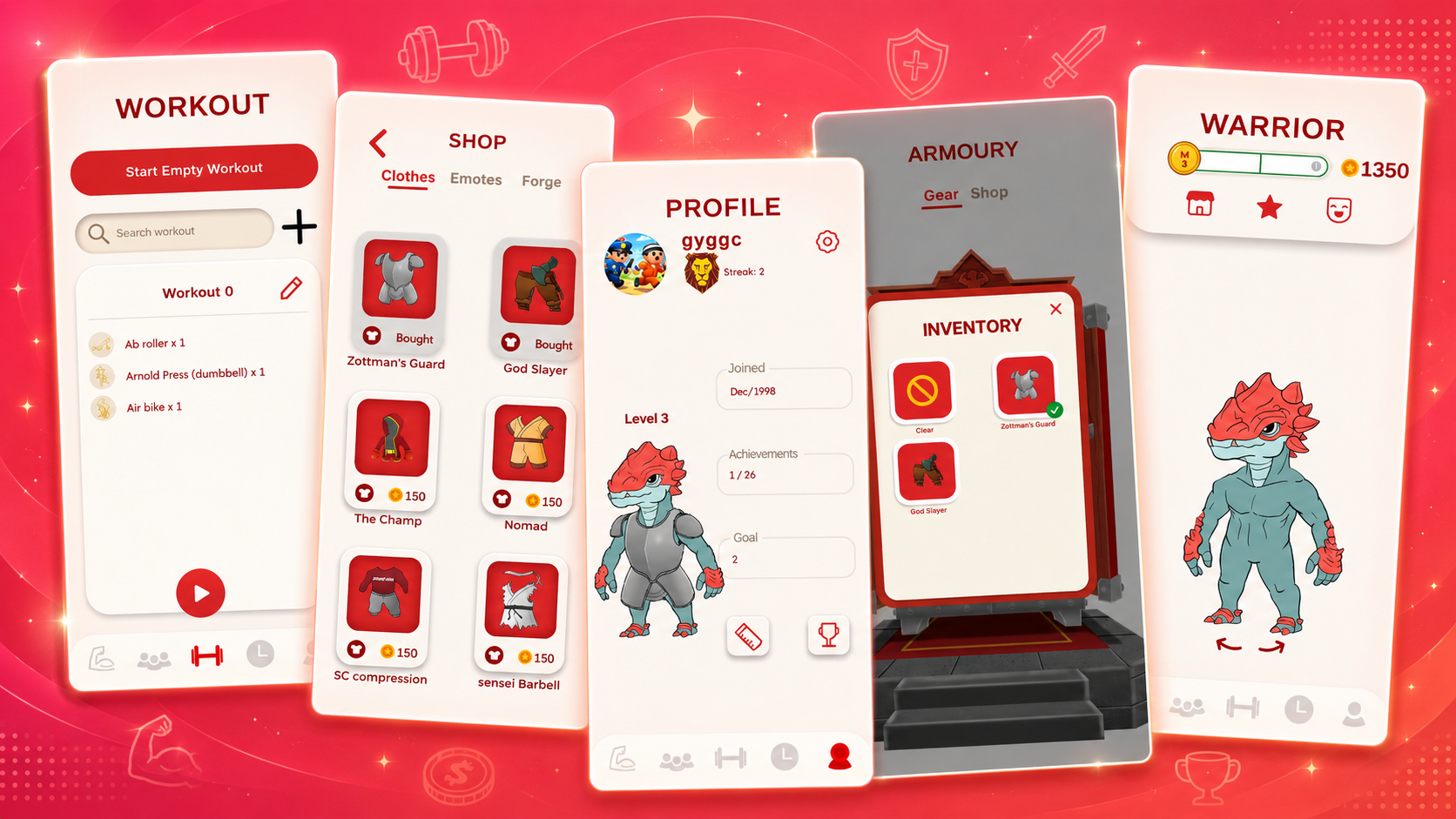 Strength Clan workout tracker screenshots